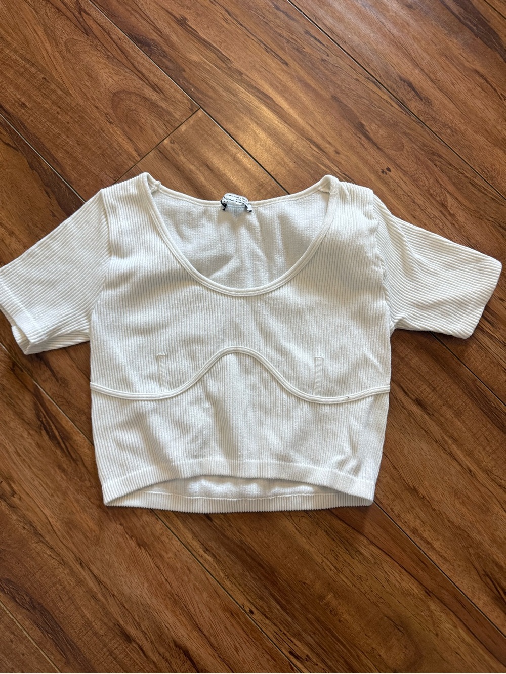 Zara white ribbed crop top